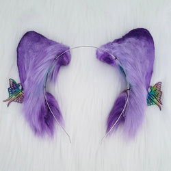 Headband Ears - Rainbow & Purple Kitten