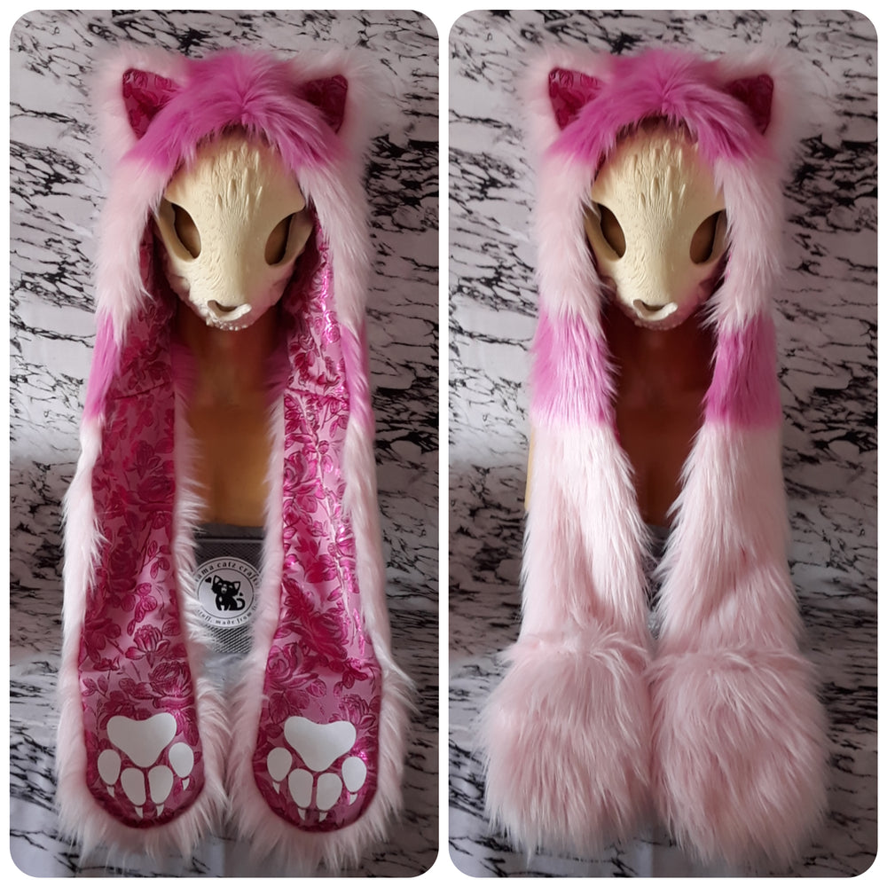 HOOD + TAIL SET: Rose Quartz Kitty, Size LARGE