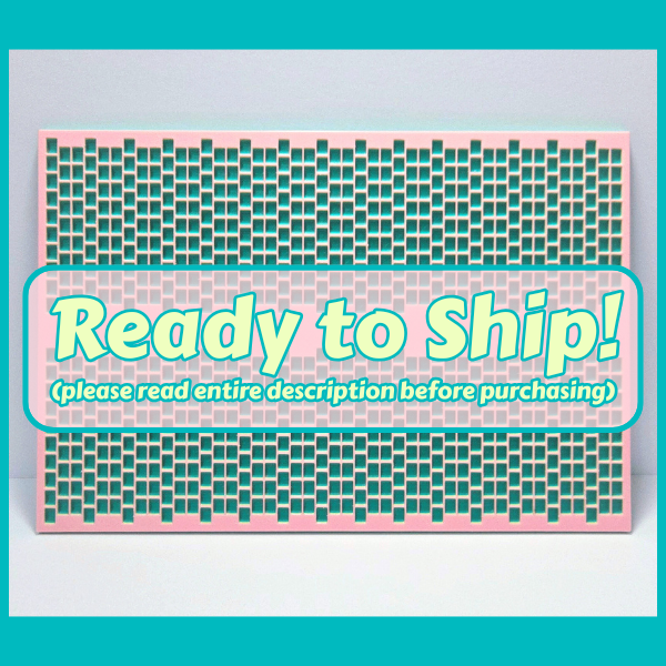 Kandi Planner 2-1 Drop Peyote Stitch | Pre-Made & Ready to Ship | Original Size | Colors: Vibrant Teal/Acid Green/Pastel Pink