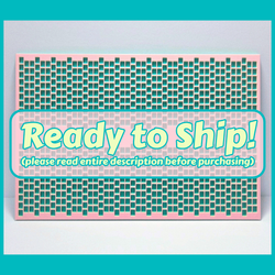 Kandi Planner 2-1 Drop Peyote Stitch | Pre-Made & Ready to Ship | Original Size | Colors: Vibrant Teal/Acid Green/Pastel Pink