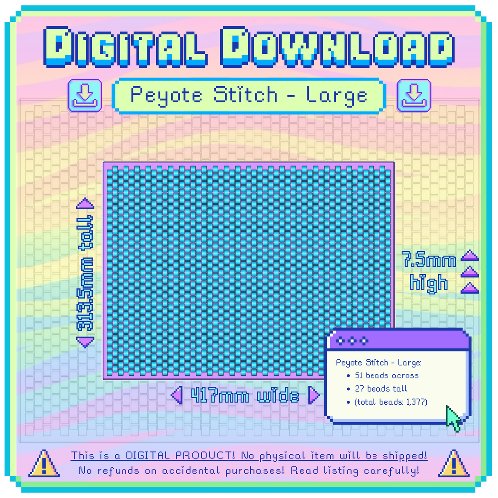 3D Model: Peyote Stitch, LARGE (Digital Download)