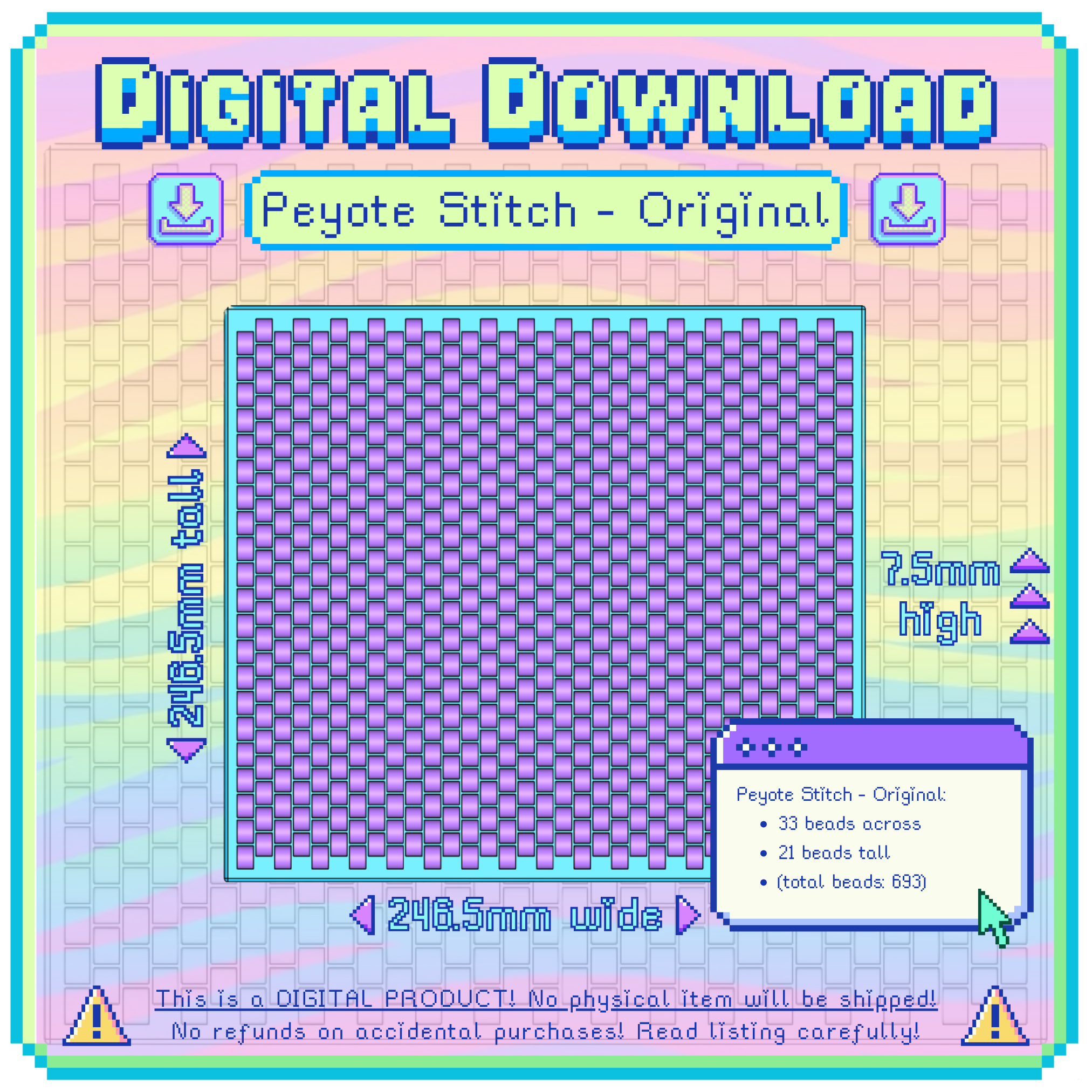 3D Model: Peyote Stitch, ORIGINAL (Digital Download)