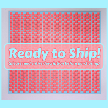 Kandi Planner Peyote Stitch | Pre-Made & Ready to Ship | Original Size | Colors: Hot Pink/Pastel Blue