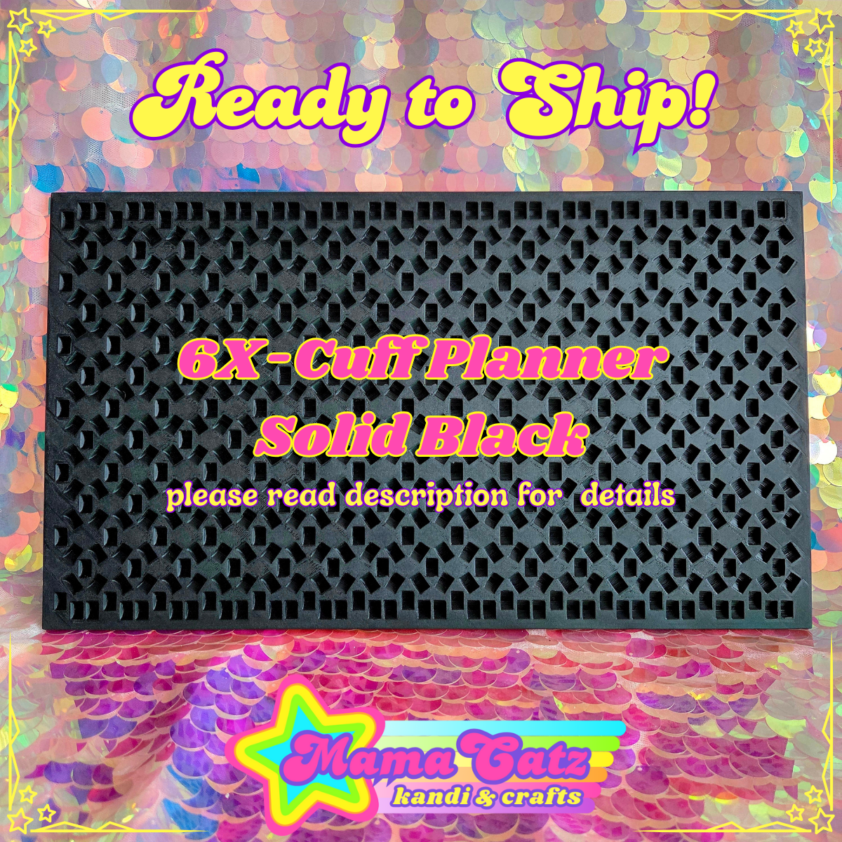 Ready to Ship! 6X-Base Stitch Kandi Planner (Black)