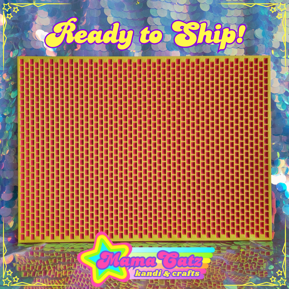 Ready to Ship! Large Peyote Stitch Kandi Planner (Pink & Yellow)