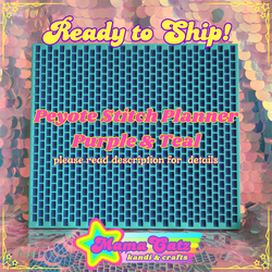 Ready to Ship! Peyote Stitch Kandi Planner (Purple & Teal)