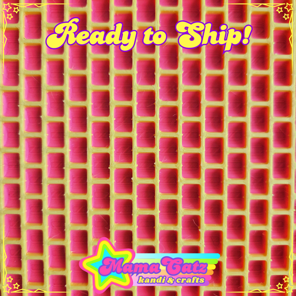 Ready to Ship! Large Peyote Stitch Kandi Planner (Pink & Yellow)