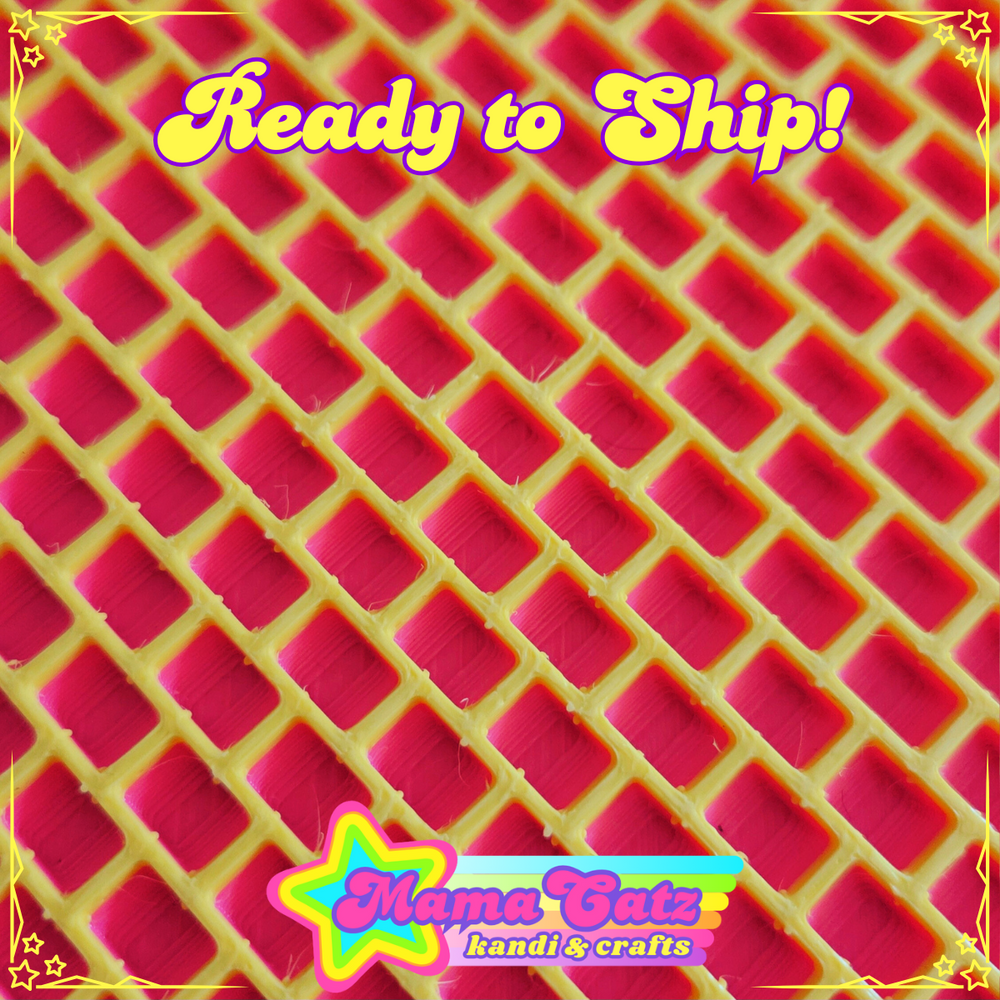Ready to Ship! Large Peyote Stitch Kandi Planner (Pink & Yellow)