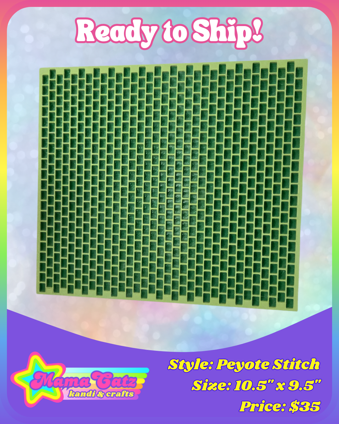 Peyote Stitch (Original Size) Medium Green & Olive Green