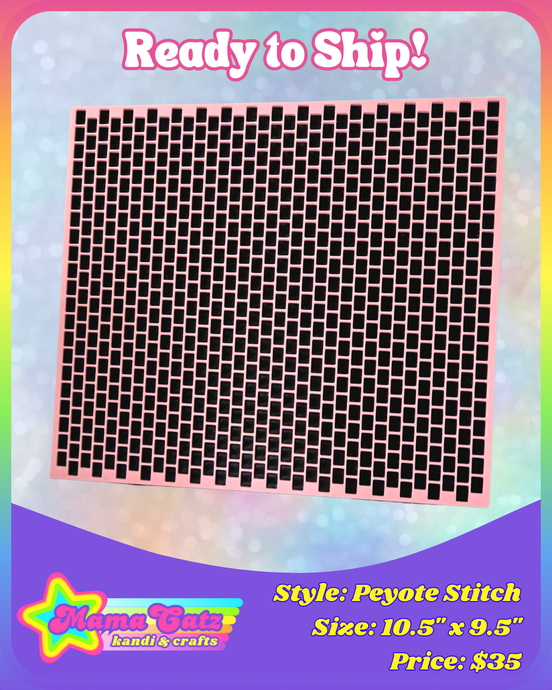 Peyote Stitch (Original Size) Night Black & Light Pink