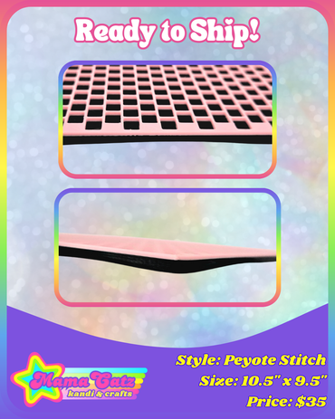 Peyote Stitch (Original Size) Night Black & Light Pink