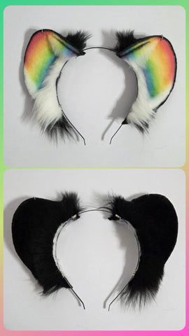Ears - Rainbow/Black Pine Martin