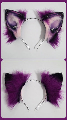 Ears - Purple/Black Hyena