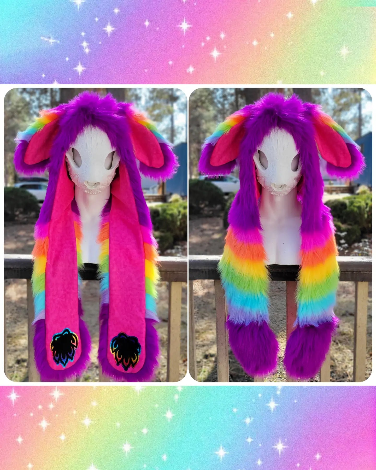 Rainbow Rabbit Full Hoods