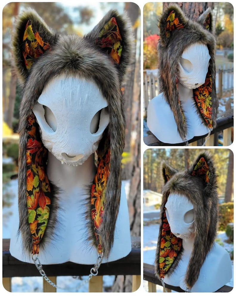 "Autumn Forest Fox" Half Hood, Sizes SMALL, Available 11/14/22, 10am PST